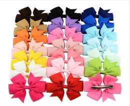 Fashion 3 Inch Cute Boutique Hair Pin Grosgrain Ribbon Bows Hairpins Little Girl Bows Hair Clips Kids Headwear Accessories New 40 4433994