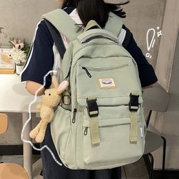 Waterproof Nylon Women Backpack Korean Japanese Fashion Female Students Schoolbag Multilayer Simple Sense Travel bag 240304