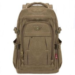 Men's Military Canvas Backpack Zipper Rucksacks Laptop Travel Shoulder Mochila Notebook Schoolbags Vintage College School Bag313z