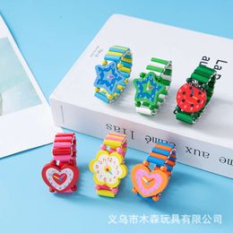 Creative Simulation Children's Wooden Puzzle Cartoon Watch Environmental Protection Bracelet Small Diy Toy