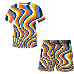 Men's Tracksuits Graffiti Art Painting Summer 3D Printed Men T-shirt Shorts Sets Tracksuit O-Neck Short Sleeve Mens Clothes Suit 2-piece