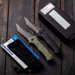 BM 9071SBK Claymore Automatic Folding Pocket Knife 3.58" D2 Steel Blade Nylon fiber Handle Camping Outdoor Tactical Combat Self-defense Tools EDC Knives