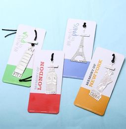 cute panda bookmark 1pc London Eiffel Tower Statue Of Liberty Book Markers Metal Bookmark For Stationery Books Office bbyzQr4999967