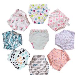 10 Pcs Reusable Baby Training Pants Washable Kids Cloth Diaper Nappies Changing Underwear Infant Toddler Potty Training Panties 240304