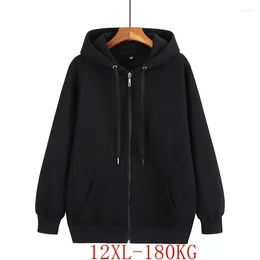 Men's Hoodies Plus Size Casual Hoodie 12XL 180kg 10XL 9XL 8XL 7XL 6XL 5XL Fashion Zip Pocket Fleece Sports Sweater