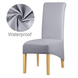 XL Size Waterproof Long Back King Back Chair Cover Spandex Fabric Chair Covers Restaurant el Party Banquet Seat Slipcovers1279e