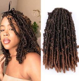 14quot Butterfly Locs Crochet Hair Distressed 20strandspcs Crochet Braids Goddess Pre Looped Bob Locs Pre Braiding BS15Q8585047