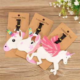 Travel Accessories Unicorn Luggage Tag Creative Silica Gel Suitcase ID Address Holder Baggage Boarding Tags Portable Label2909158