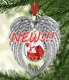 sublimation blanks christmas ornament decorations angel wings shape blank Add your own image and background9178128