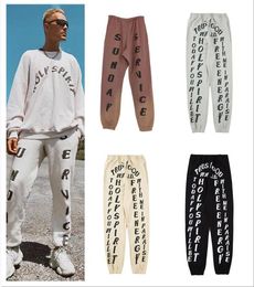 Men's Loose letter print Pants jeans men European and American fashion large size Capris casual handsome wear couple pant west7878159