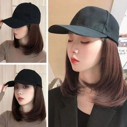 Ball Caps Baseball Wig Hat Brown Light Black Short Straight Temperature Hair High With Women Cap G5X5