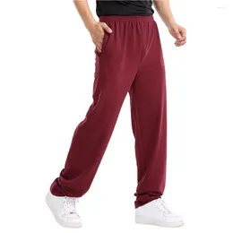 Men's Pants Men Polyester Casual Sweatpants Soft Elastic Waist Stylish Loose Garment