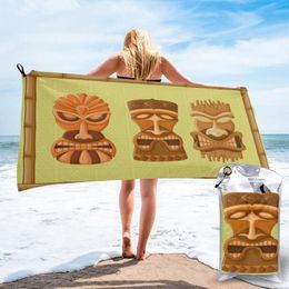 Quick Dry Beach Towel Hawaiian Tiki Tribal Mask Bath Cushion Swimming Personalised Sand 298p