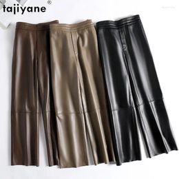 Women's Pants Tajiyane Genuine Leather Women Sheepskin Trousers Clothing Straight Korean Fashion Pantalones De Mujer SGG1146