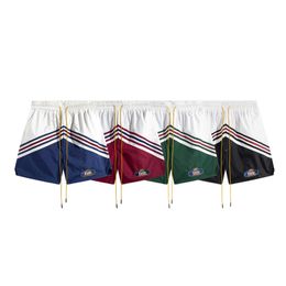 Spring/summer Rhude Micro Label Embroidery Colour Block Hip Hop Mens and Womens Loose Casual Split Shorts