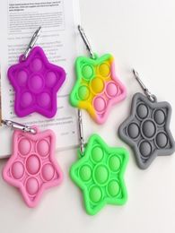 Silicone Push bubble keychain Fidet bubble per puzzle Toys Key Chain Kids Adults Simple Stress Finger Bubble Toy Colourful Key Ring Pendant H321NOI6139721