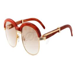 New high-quality natural leggings sunglasses wooden full frame fashion high-end sunglasses 1116728 Size 60-18-135mm297Q