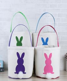 canvas easter basket bunny ears good quality easter bags for kids gift bucket Cartoon Rabbit carring eggs Bag5047204