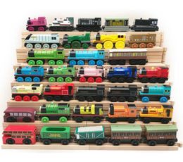 Whole 20 Pcs Wooden Magnetic Connectable Track Trains For Boy Girls Baby Educational Toy3524964