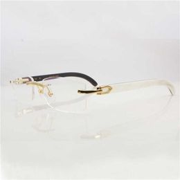 24% OFF 2023 Clear Eye Frames for Men Women Accessories Rimless Natural Buffalo Horn Carter Gold Transparent Eyeglasses Frame2345