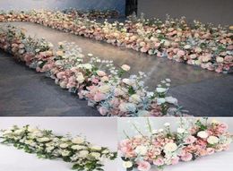Decorative Flowers Wreaths 50100CM DIY Wedding Flower Wall Arrangement Supplies Silk Peonies Rose Artificial Row Decor Iron Arch 6242851
