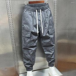 Men's Pants Cell Phone Pocket Leggings Elastic Waistband Comfortable Harem With Waist Multiple Pockets For Outdoor