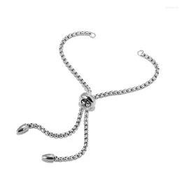 Link Bracelets Stainless Steel Adjustable Slider Bracelet Chain Hypoallergenic Extender Chains With Ball Ends For Women Girls Semi Finished