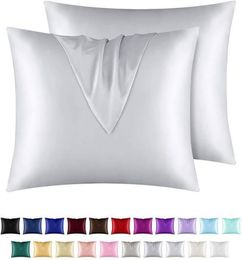 2026 inch Silk Satin Pillow Case Cooling Envelope Pillowcase Ice Silks Skinfriendly Pillowslip Pillow Cover Bedding Supplies 19 9321741