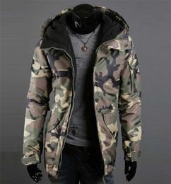 Men Winter Thick Warm Coat Fur Windbreaker Jacket Autumn Winter Warm Men Camouflage Print Pocket Jacket Zipper Long Sleeve Coat 214690599