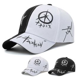 Hat spring and summer new Korean fashion letter baseball cap personalized splicing printing trend Street sunshade cap