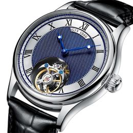 Wristwatches GIV Flying Tourbillon Mechanical Skeleton Luxury Watch Movement For Men Sapphire Waterproof Watches Man305F