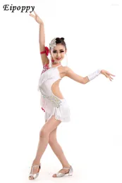 Stage Wear Children's Latin Dance Set Performance Costume Show Clothes Tassel Skirt Match Suit Girls