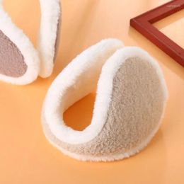 Berets Cute For Men And Women Keep Warm Rear-wearing Earmuffs Winter Fold Plush