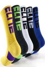 Men039s Elite Sports Socks Basketball Antislip Thickened Terry Damping Antishock Socks Personal Letters Knitting Socks6571910