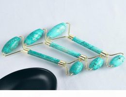 Double head natural Turquoise Facial Relaxation Slimming Tool Face massage Roller Massager For Face jade massage stone2165106