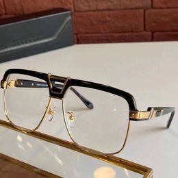 991 Montature per occhiali da vista quadrati vintage in oro nero per uomo Occhiali da sole con montatura per occhiali con montatura completa in oro nero Nuovo con Box263J