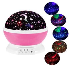 rotating Night lights Lighting Lamp starry led Christmas gift for kids Colour Changing moon Star Projector for Children3745889