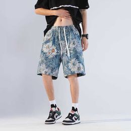 American Shorts Mens Summer Trendy Instagram Beach Pants Casual Outerwear Wide Leg Sports 5/4