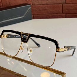 991 Montature per occhiali da vista quadrati vintage in oro nero per uomo Occhiali da sole con montatura per occhiali con montatura completa in oro nero Nuovo con scatola3123