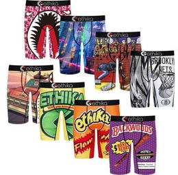 Men Boxers fashion Sports Shorts Tight Breathable Cartoons Printed Underpant With Package S-XXL1571149
