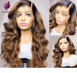 Highlight Blonde Brown Body Wave Left Part 13x4 Lace Front Human Hair Wigs 180 Density With Baby Hair Malaysian Remy Lace Wigs1256037