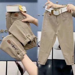 Women's Pants Korean 2024 Fashion Washe Harun Spring Autumn High Waist Loose All-Match Casual Female Trousers Ladies