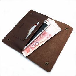 GUGLE Famous Brand Mens Real Leather Vintage Manual HASP Design Wallet High Quality Fold Soft leather Long Clutch Bag Phone Wallet253F