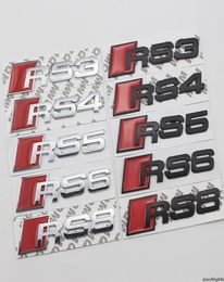 Metal Car Sticker Badge Emblem For RS3 RS4 RS5 RS6 RS7 RS8 A4L A6L A3 A5 A8 S3 S4 S5 S6 S7 S8 Car Trunk Sticker Car Sticker3161663