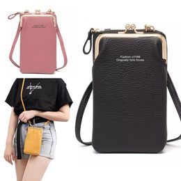 Mobile Phone Bag Womens Messenger Bag Hanging Neck Coin Purse Vertical Handbag All-match Mini Small Leather Crossbody Bag 240307