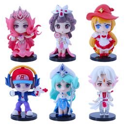 actionfigur stor 6st anime figur modell stor figur djur handväska forntida karaktär zhuge liang mini block figur anime funko pop figur doll dekoration leksak gåva