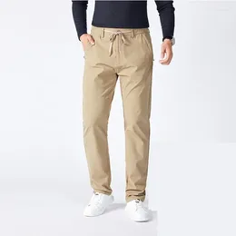 Men's Pants Autumn Men Casual Skin-friendly Soft Straight Trousers Comfortable Anti-wrinkle Elastic Waist