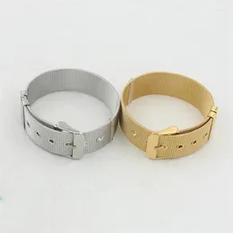 Link Bracelets Brief Cool Mesh Belt Stainless Steel Bracelet For Unisex Women Men Jewellery Accessories Fj168