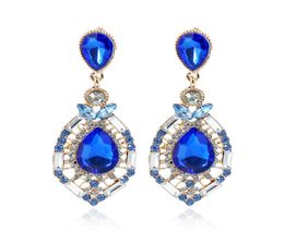 Wedding Accessories Fashion Rhinestone Jewelry Diamond Bridal Earrings In Stock Green Blue wedding Jewellery Sets Earring6910309