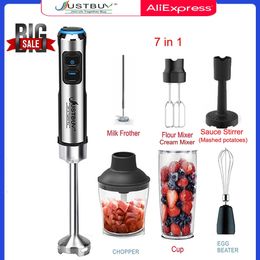 LED Factory Price 1500W 6/4 in 1 Electric Stick Hand Commercial Blender Food Processor Egg Whisk Mixer Juicer Meat Grinder 240228